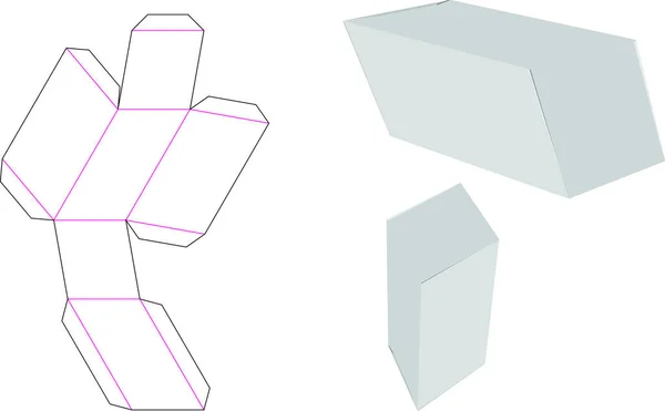 Parallelepiped Box Verpackungsschablone Vektor — Stockvektor