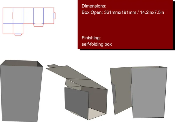 Boîte Crayons Emballage Die Cut Vector — Image vectorielle