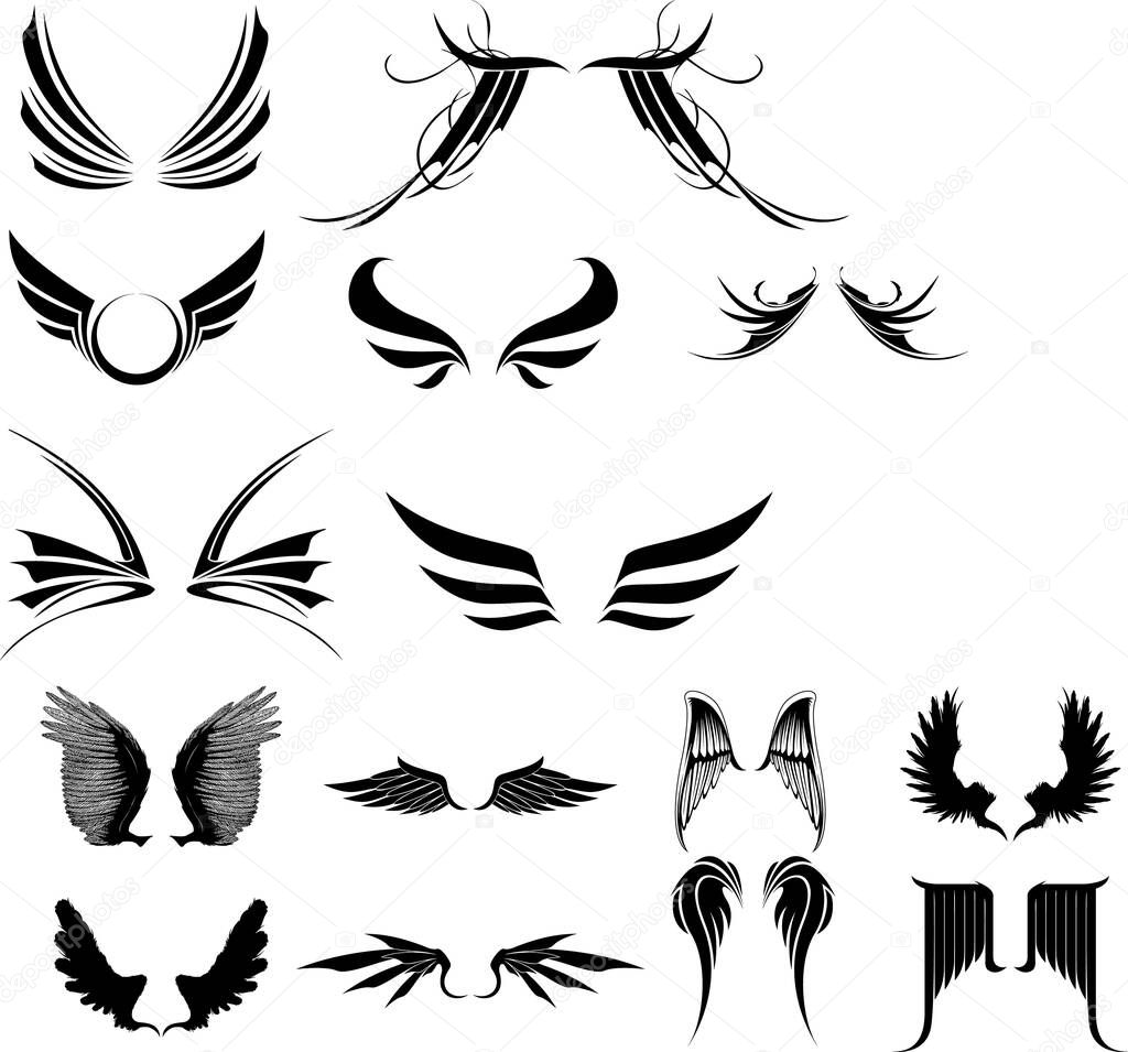 Illustration of wings, with white background vector