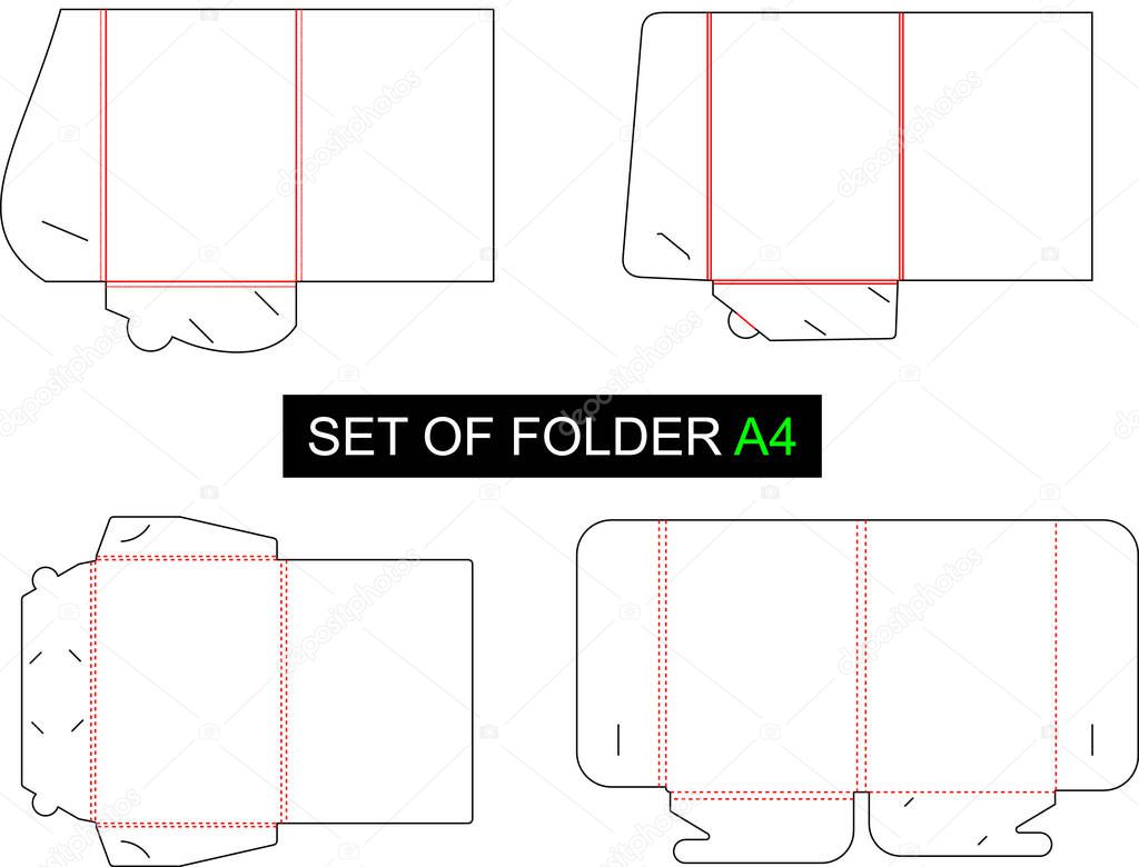 Set of folder A4 template - vector