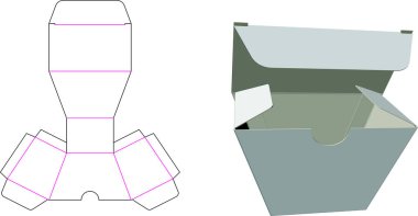 Trapezoid kutu paketleme şablonu ölü kesme vektörü