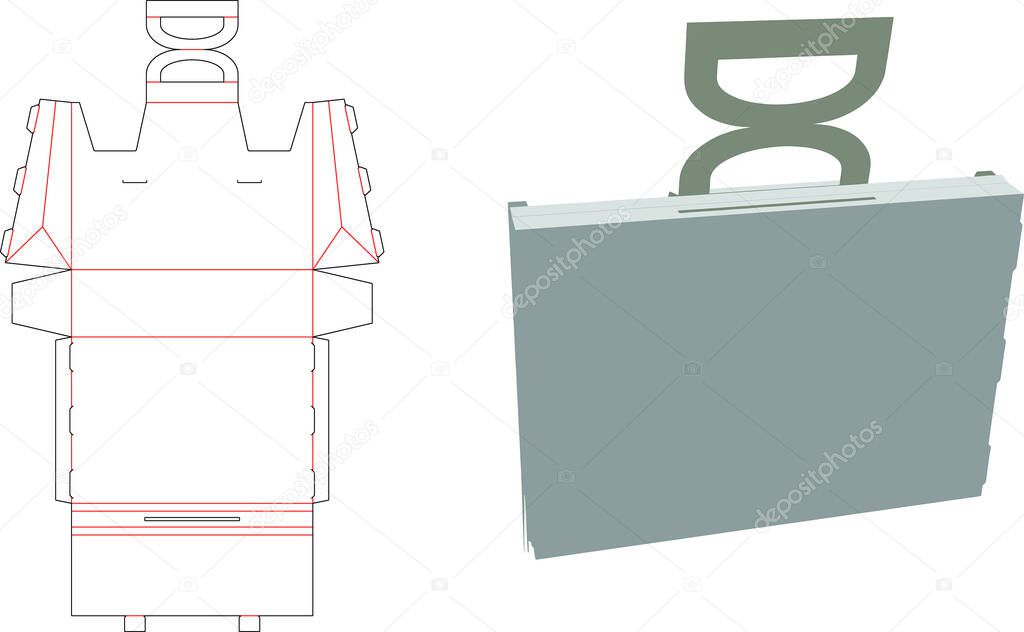 Bag Self - folding - Die Cut - Vector