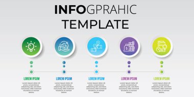 Başlık, elementler, yaratıcı şekiller ve vektör ile Modern Business rengarenk bilgisinin gösterimi