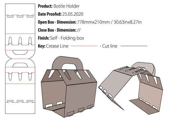 Burk Bärare Dubbel Produkt Rad Cap Täckt Flaskhals Limmad Wrap — Stock vektor