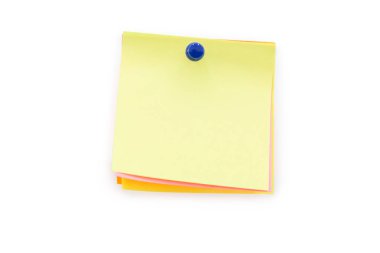 Colorful sticky notes with push pin on white clipart
