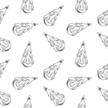 Vintage el seamless modeli çizilmiş topları ve oyuncaklar. Noel ve yeni yıl tasarım öğeleri