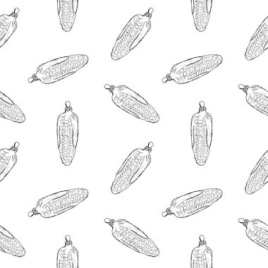 Vintage seamless modeli el çizilmiş topları ve Mısır oyuncaklar. Noel ve yeni yıl tasarım öğeleri