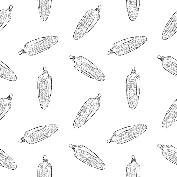 Vintage seamless modeli el çizilmiş topları ve Mısır oyuncaklar. Noel ve yeni yıl tasarım öğeleri