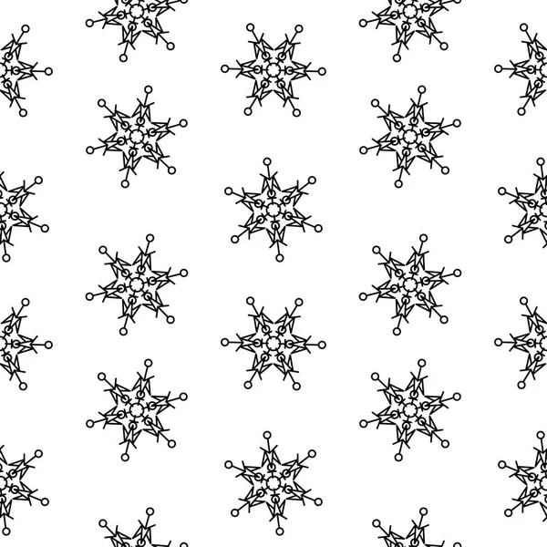 원활한 패턴 눈송이 격리, 겨울 요소 디자인에 대 한 추상화 — 스톡 벡터