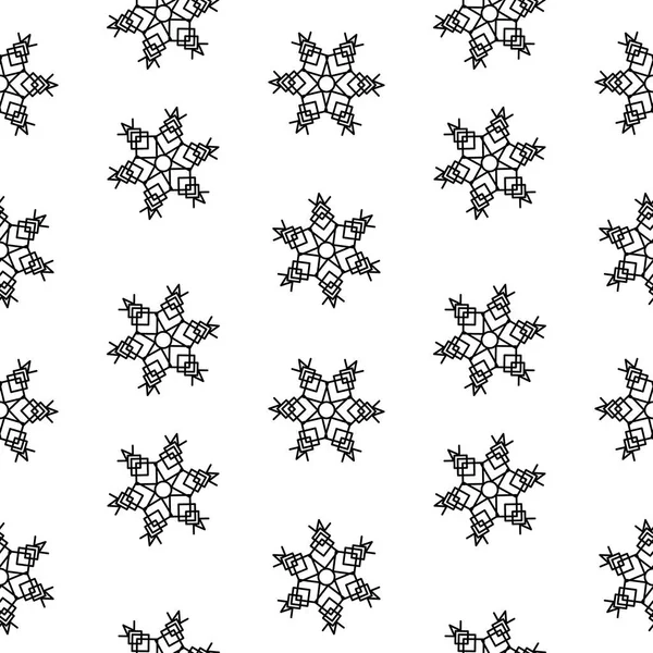 Patrón sin costuras copos de nieve abstracto aislamiento, elemento de invierno para el diseño — Vector de stock