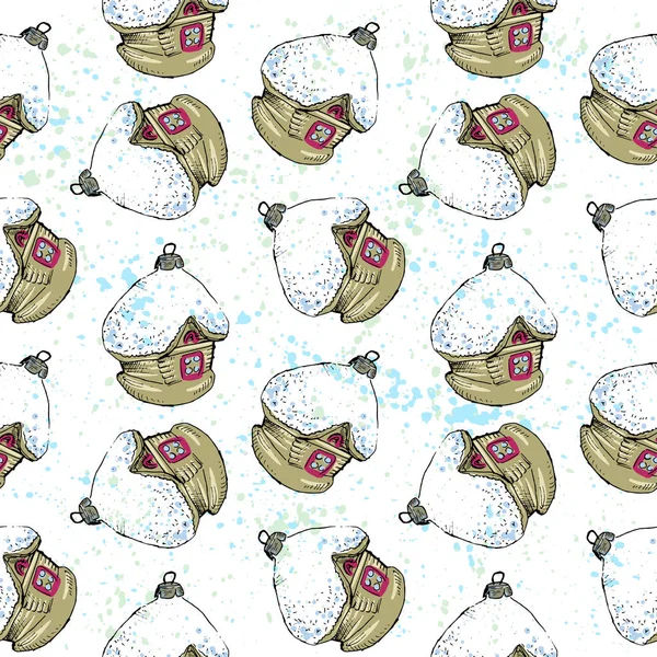 Образец старинных ручных шариков и игрушек. Элементы дизайна Рождества и Нового года — стоковый вектор