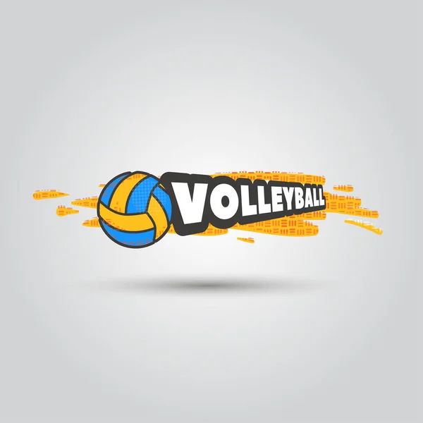 Ball-Symbol Volleyball-Logo-Abzeichen. Sportabzeichen-Element — Stockvektor