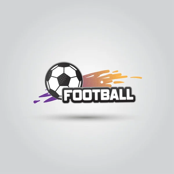ボール シンボル サッカーのロゴのバッジ。スポーツ エンブレム要素 — ストックベクタ