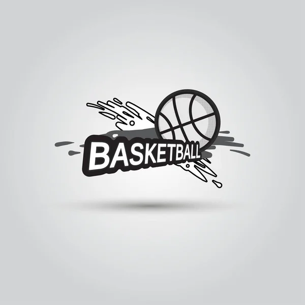Símbolo de bola BasketBall Logo Badge. Elemento emblema deportivo — Archivo Imágenes Vectoriales