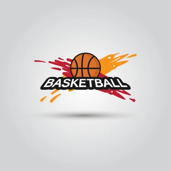 Símbolo de bola BasketBall Logo Badge. Elemento emblema deportivo — Vector de stock