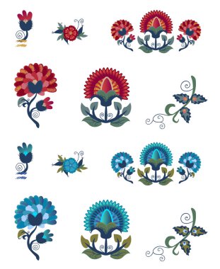 soyut çiçek öğeler degrade parlak çiçek