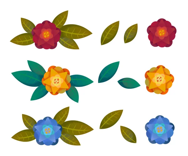 抽象的な花要素グラデーションの明るい花 — ストックベクタ