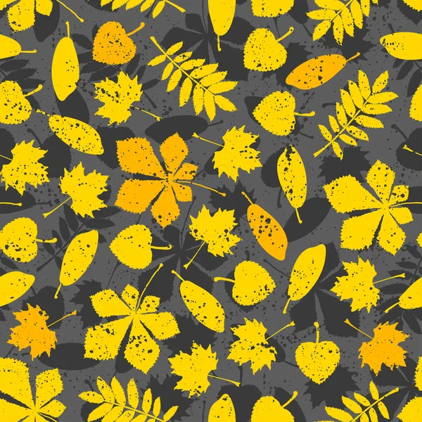 Візерунок помаранчевого листя на сірому фоні. ЕКО осінь Шпалери природи. Дизайн BIO — стоковий вектор