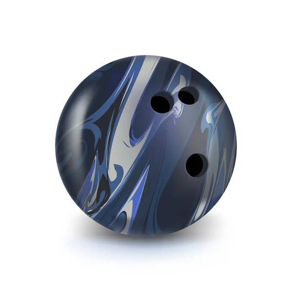 Bolera bola azul aislado en blanco con gradiente — Vector de stock