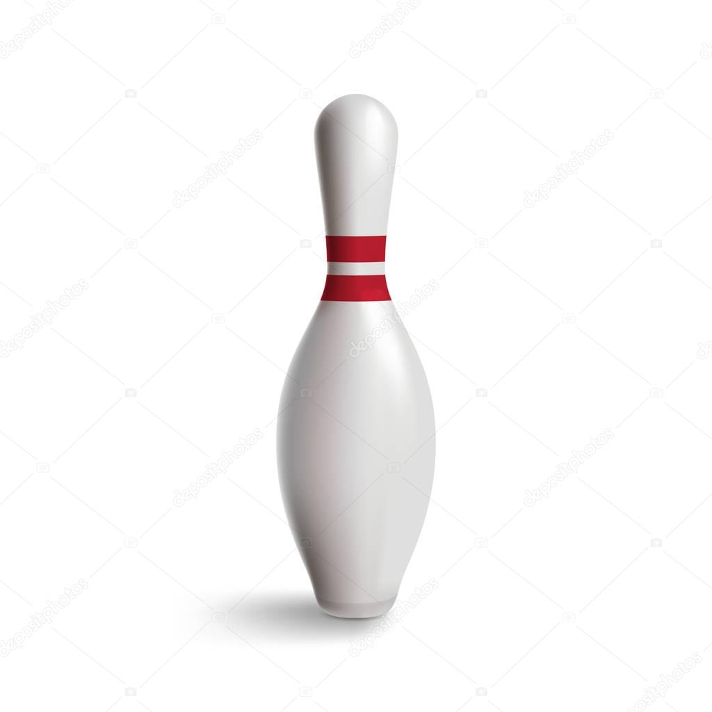 bowling pin isolated on white with gradient