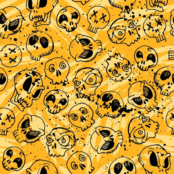 Seamless skull pattern for Halloween. Holidays wallpaper — Stock Vector