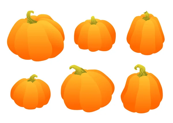 Set van verloop oranje pompoen. Herfst ontwerp — Stockvector
