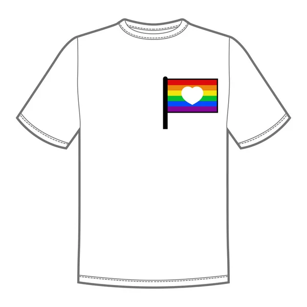 矢量打印 t-shirt 与骄傲 lgbt 明亮的彩虹 — 图库矢量图片