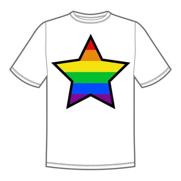 Vektör gurur lgbt yıldız ile t-shirt için yazdırma — Stok Vektör