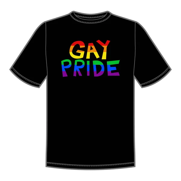 Impressão vetorial para t-shirt com orgulho lgbt arco-íris brilhante —  Vetores de Stock