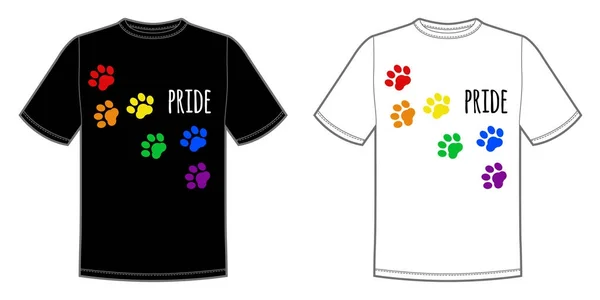 Impresión vectorial para camiseta con Pride lgbt arco iris brillante — Vector de stock