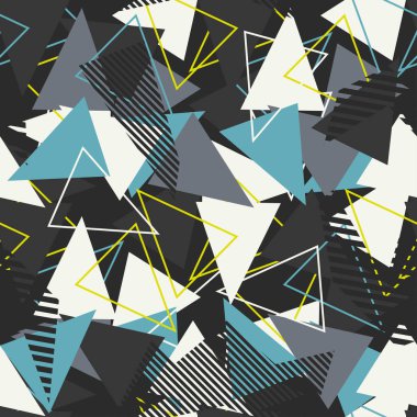 Kızlar, erkekler ve giysiler için soyut, kusursuz vektör deseni. Noktalı yaratıcı arka plan, geometrik figürler tekstil ve kumaş için komik duvar kağıtları. Moda tarzı. Renkli parlak