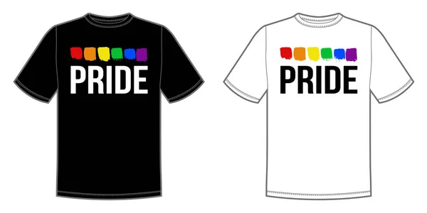Impresión vectorial para camiseta con Pride lgbt arco iris brillante — Vector de stock