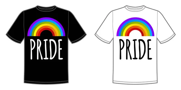 矢量打印 t-shirt 与骄傲 lgbt 明亮的彩虹 — 图库矢量图片