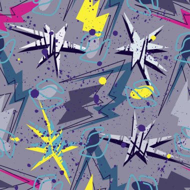 Kızlar, erkekler ve giysiler için soyut, kusursuz vektör deseni. Noktalı yaratıcı arka plan, geometrik figürler tekstil ve kumaş için komik duvar kağıtları. Moda tarzı. Renkli parlak