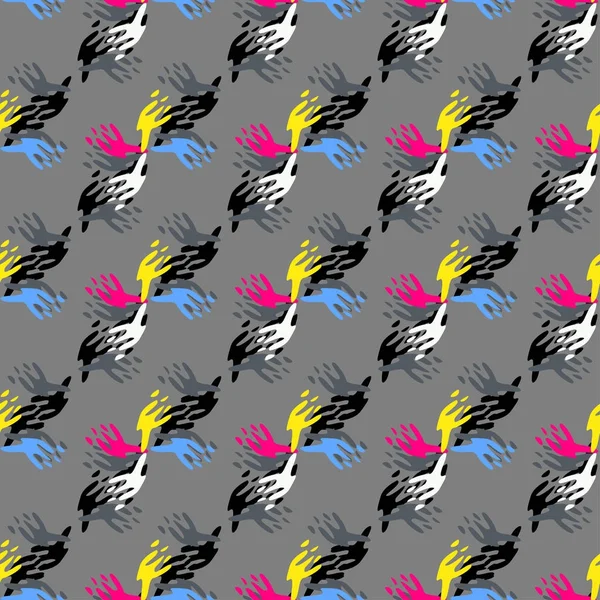 女の子 男の子 服のための抽象的なシームレスベクトルパターン ドット 幾何学的な数字と創造的な背景テキスタイルや生地のための面白い壁紙 ファッションスタイル カラフルな明るい — ストックベクタ