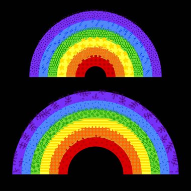 Vektör işareti t-shirt için gurur lgbt parlak rainbow ile yazdırın.