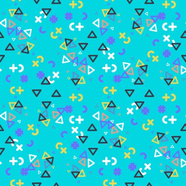 Kızlar, erkekler ve giysiler için soyut, kusursuz vektör deseni. Noktalı yaratıcı arka plan, geometrik figürler tekstil ve kumaş için komik duvar kağıtları. Moda tarzı. Renkli parlak