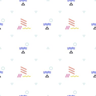 Kızlar, erkekler ve giysiler için soyut, kusursuz vektör deseni. Noktalı yaratıcı arka plan, geometrik figürler tekstil ve kumaş için komik duvar kağıtları. Moda tarzı. Renkli parlak