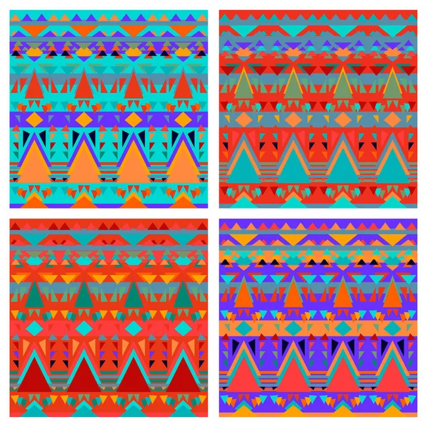 Set van abstracte naadloze vector patroon voor jongens, meisjes, kleren. Creatieve achtergrond met stippen, geometrische figuren grappig behang voor textiel- en stof. Mode-stijl. Kleurrijk, helder — Stockvector