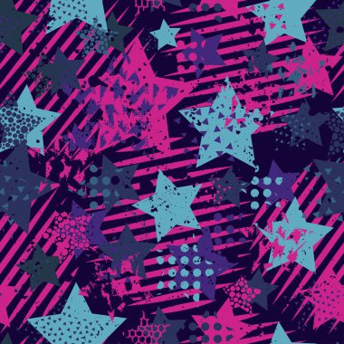 Kızlar, erkekler ve giysiler için soyut, kusursuz vektör deseni. Noktalı yaratıcı arka plan, geometrik figürler tekstil ve kumaş için komik duvar kağıtları. Moda tarzı. Renkli parlak