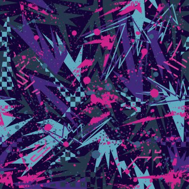 Kızlar, erkekler ve giysiler için soyut, kusursuz vektör deseni. Noktalı yaratıcı arka plan, geometrik figürler tekstil ve kumaş için komik duvar kağıtları. Moda tarzı. Renkli parlak