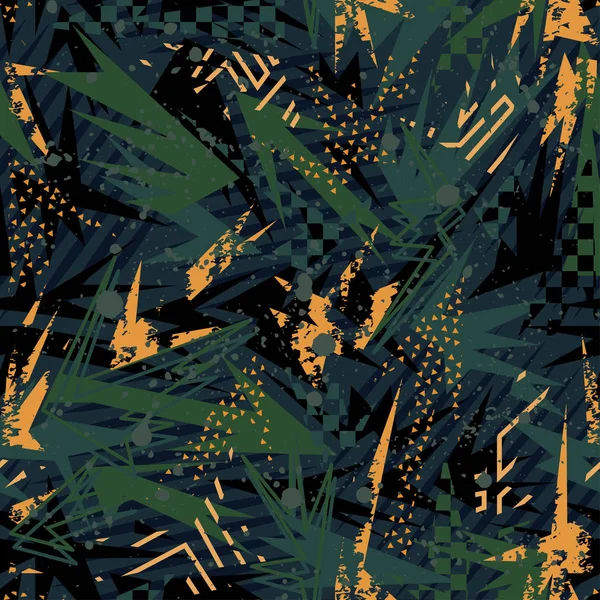 Patrón vectorial sin costura abstracto para niñas, niños, ropa. Fondo creativo con puntos, figuras geométricas Fondo de pantalla divertido para textiles y telas. Estilo de moda. Colorido brillante — Vector de stock