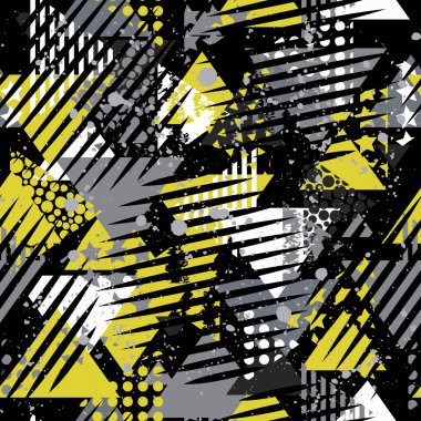 Kızlar, erkekler için giyim için soyut sorunsuz vektör desen. Nokta, Tekstil ve kumaş için geometrik figürler üçgen Funny duvar kağıdı ile yaratıcı arka plan. Moda stil. Renkli parlak