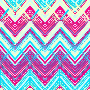 Soyut Ikat ve boho tarzı el sanatları kumaş deseni. Geleneksel etnik Tasarım Giyim ve Tekstil arka plan, halı veya duvar kağıdı için