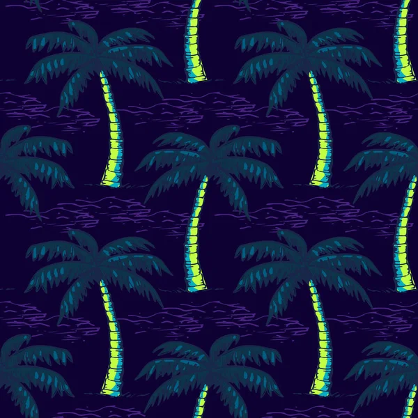 Modèle tropical vectoriel sans couture abstrait pour les filles, les garçons, les vêtements. Fond créatif avec palmier, papier peint drôle pour le textile et le tissu. Style mode. Coloré lumineux — Image vectorielle