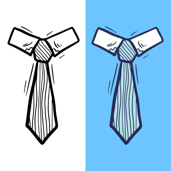 Set di cravatte maschili annodate illustrazione disegnata a mano — Vettoriale Stock
