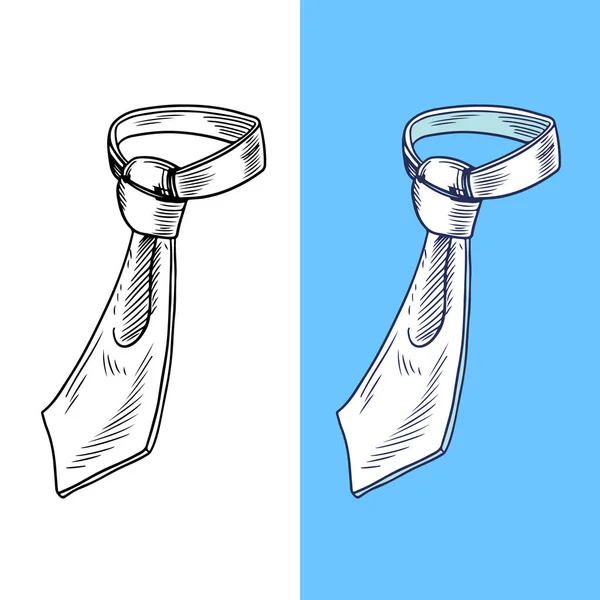 Sada vázaných kravat ručně kreslené ilustrace — Stockový vektor