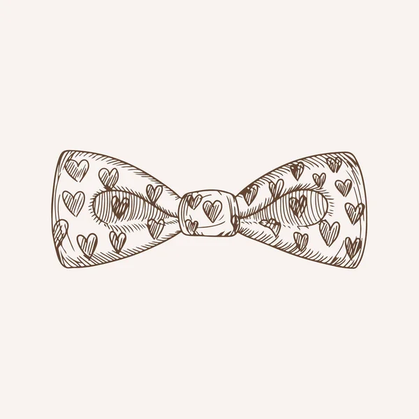Модный галстук-бабочка с напечатанным сердцем — стоковый вектор