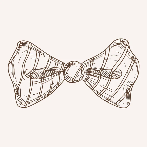 Élégant nœud papillon masculin illustration dessinée à la main — Image vectorielle