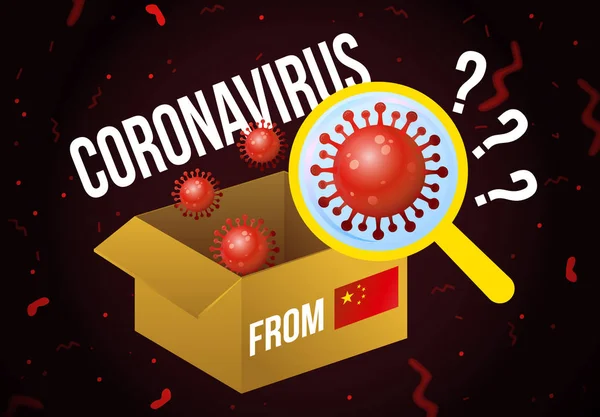 Подозрение на китайский вирус в посылках плоский шаблон баннера — стоковый вектор